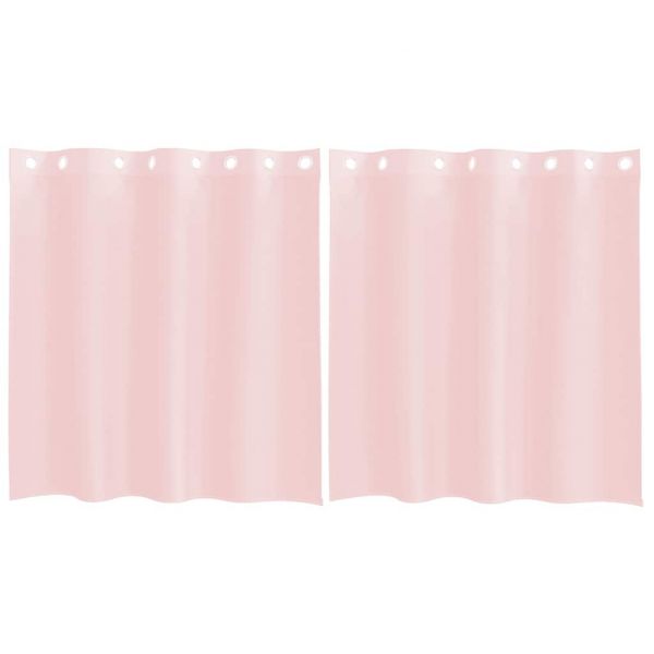 vidaXL Cortinas de Voile com Ilhós 2 Peças Rosa-claro 140x140 cm - 2789566600