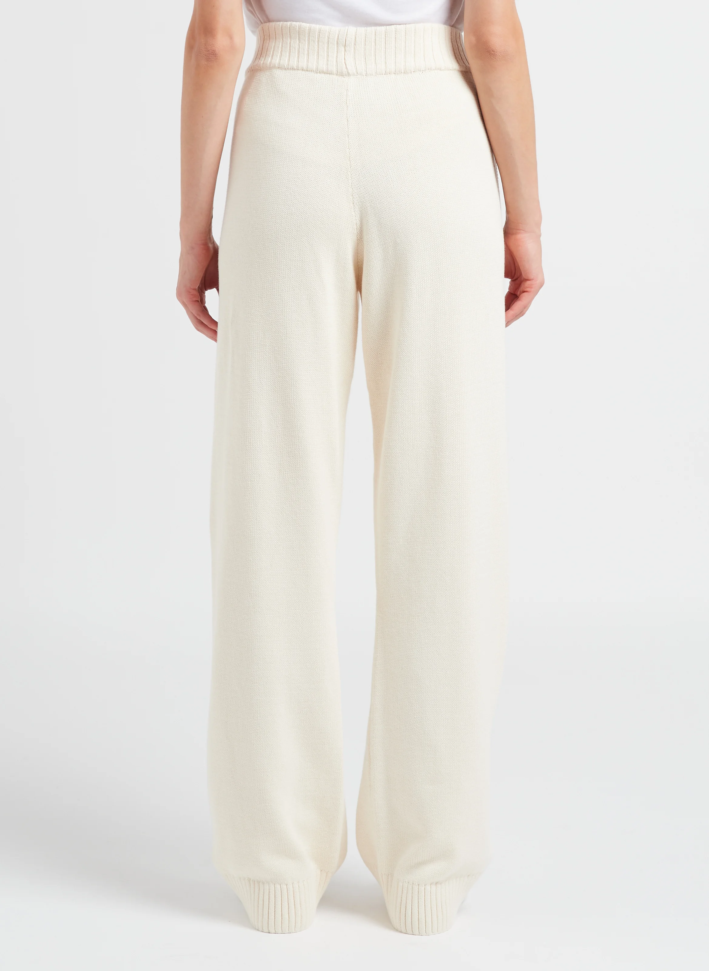 Pantalon droit en coton| Beige