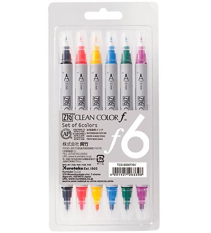 Zig Tuschen - Clean Color Pen - 6 st.