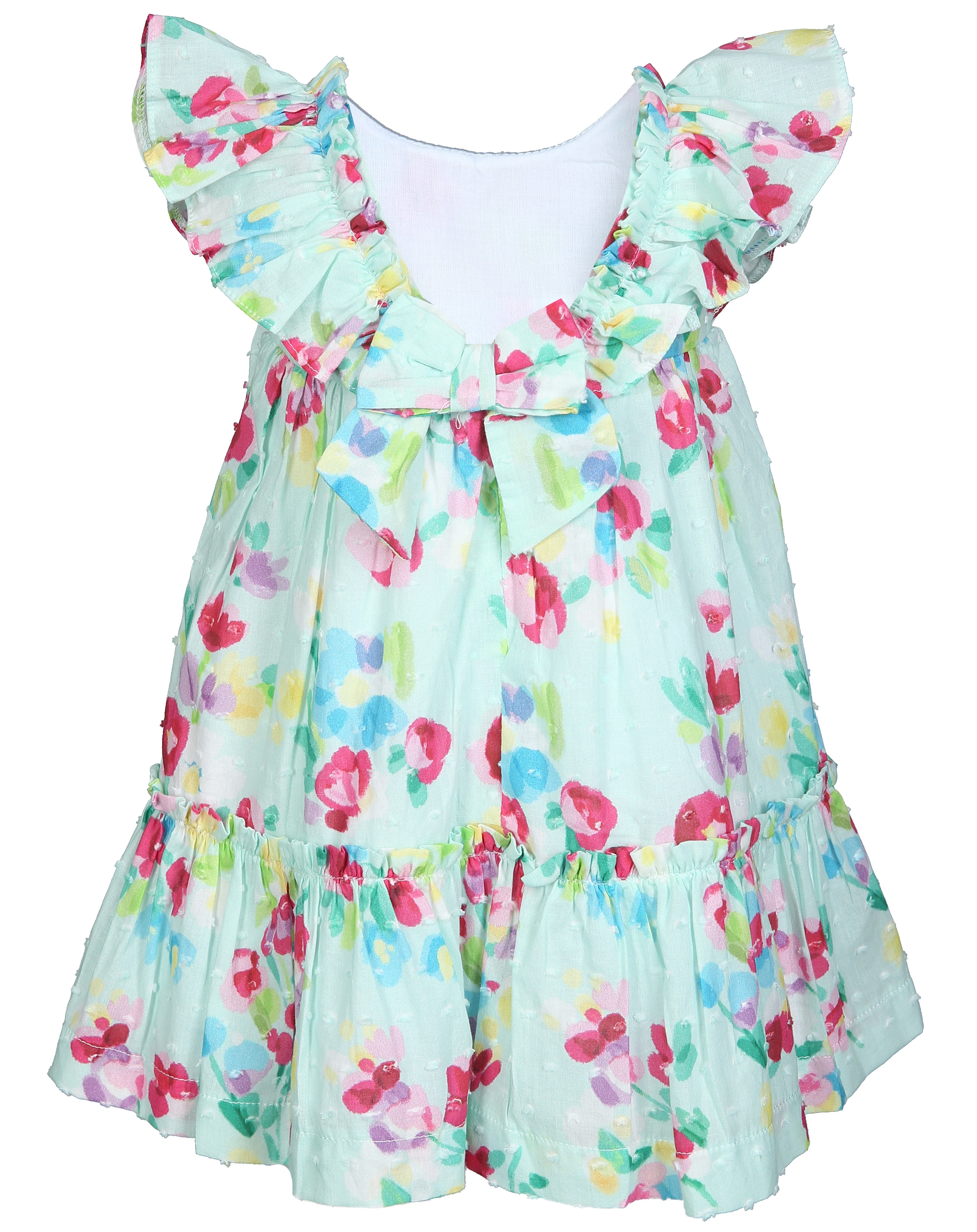 Kurzarmkleid FLOWERS in wasserblau