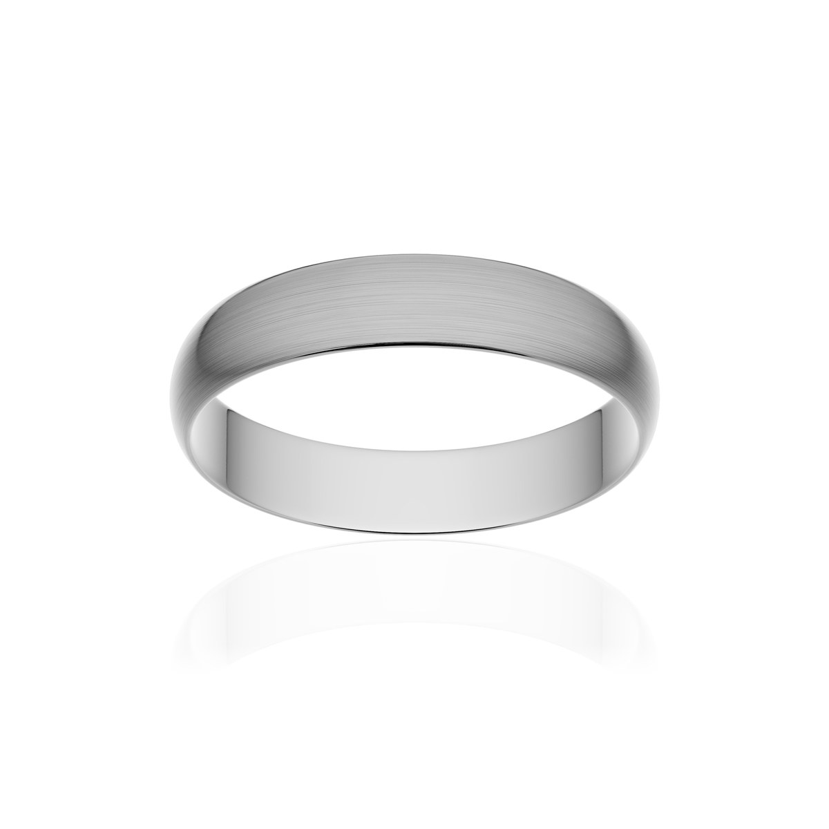 Alliance or 750 blanc brossé ruban 4mm