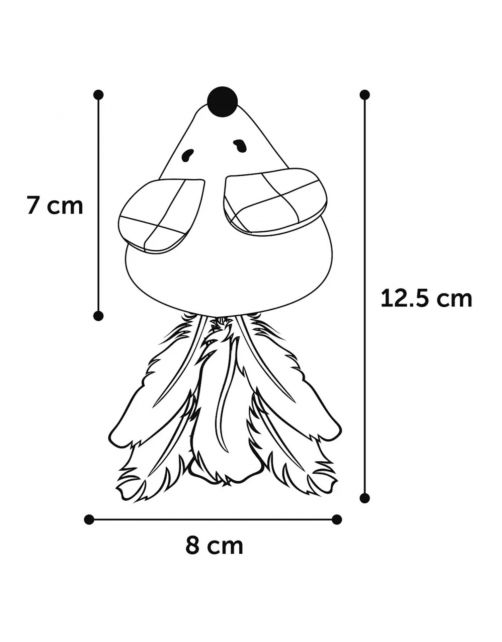 Flamingo Vinta Muis + Veer - Kattenspeelgoed - Beige
