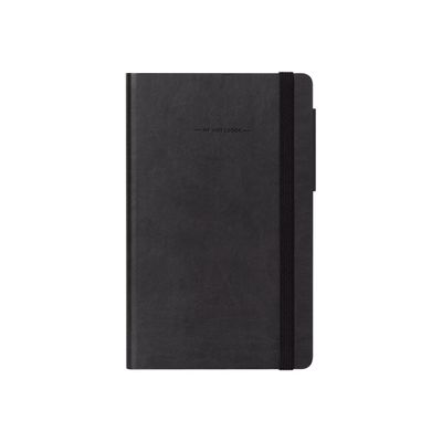 Legami My Notebook - Carnet de notes à élastique - 13 x 21 cm - ligné - noir