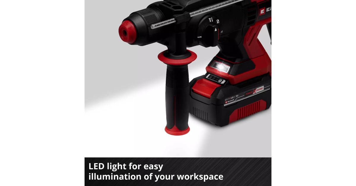 EINHELLAccu Boorhamer TE-HD 18/20 Li (1x4,0Ah)  (Rood/zwart, Incl. 1x 4.0 Ah Power X-Change accu en lader)