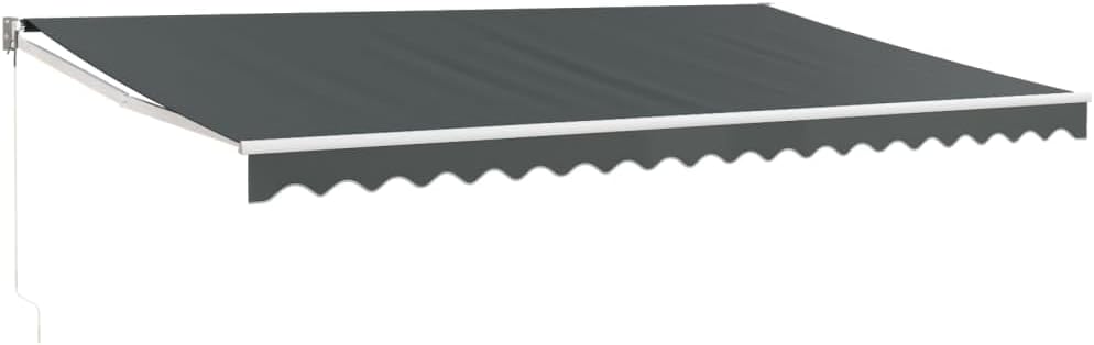 Markise Einziehbar Anthrazit 5x3 m Stoff und Aluminium, Sichtschutz Balkon, Balkon Markise, Seitenmarkise, Klemmmarkise, Sonnenvorhang, Balkonmarkisen - 3154440