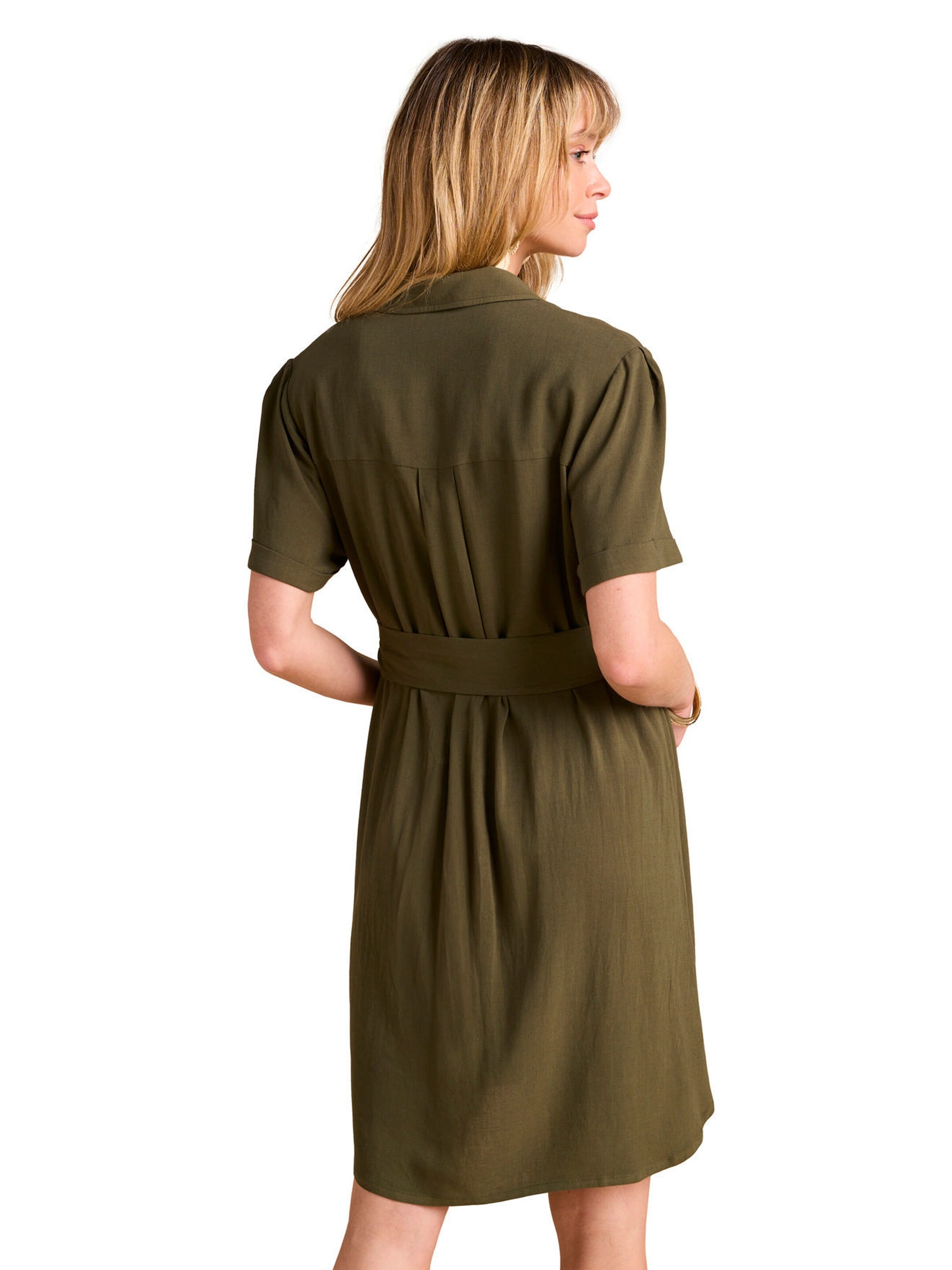 Envie de Fraise Kurzes Blusenkleid für Schwangerschaft und Stillzeit khaki