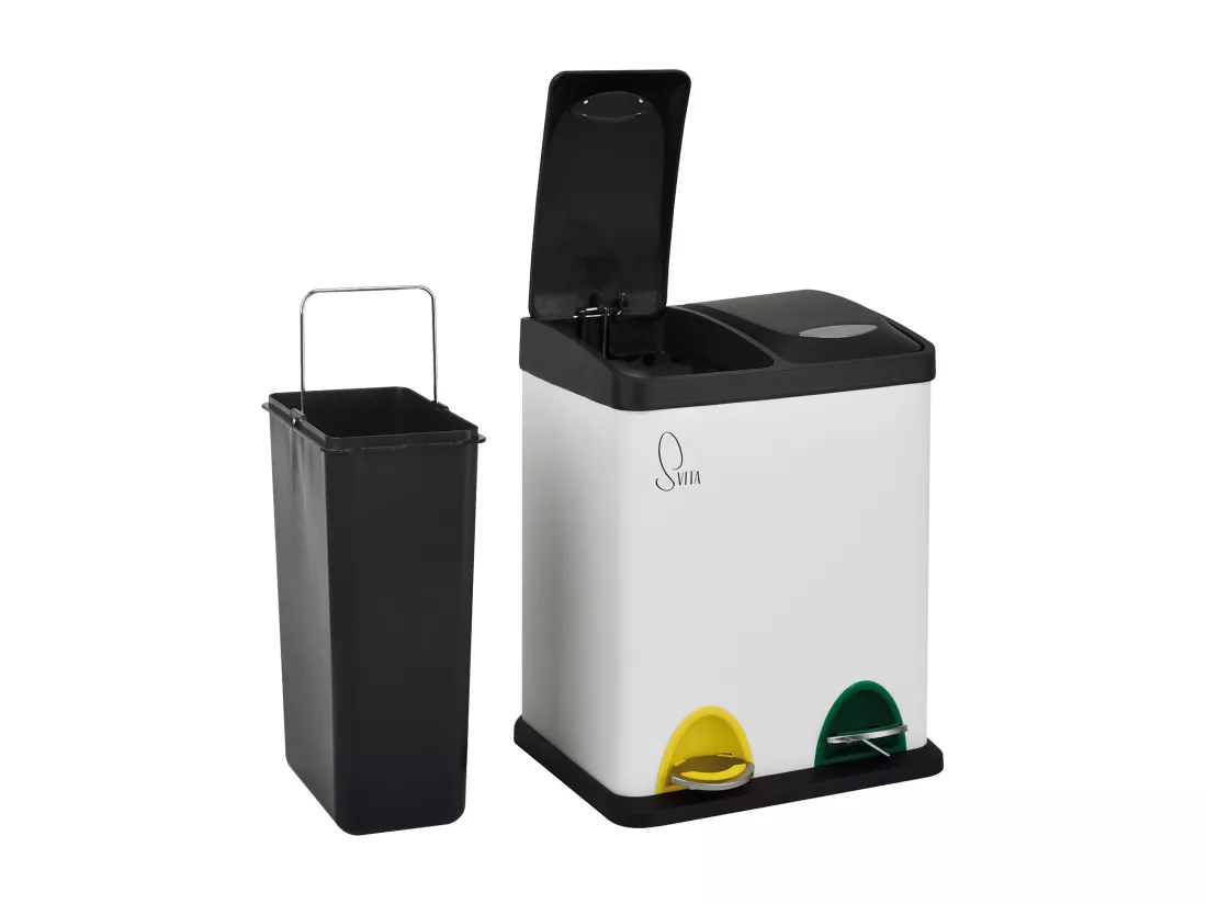 Poubelle de tri 2x8L en inox