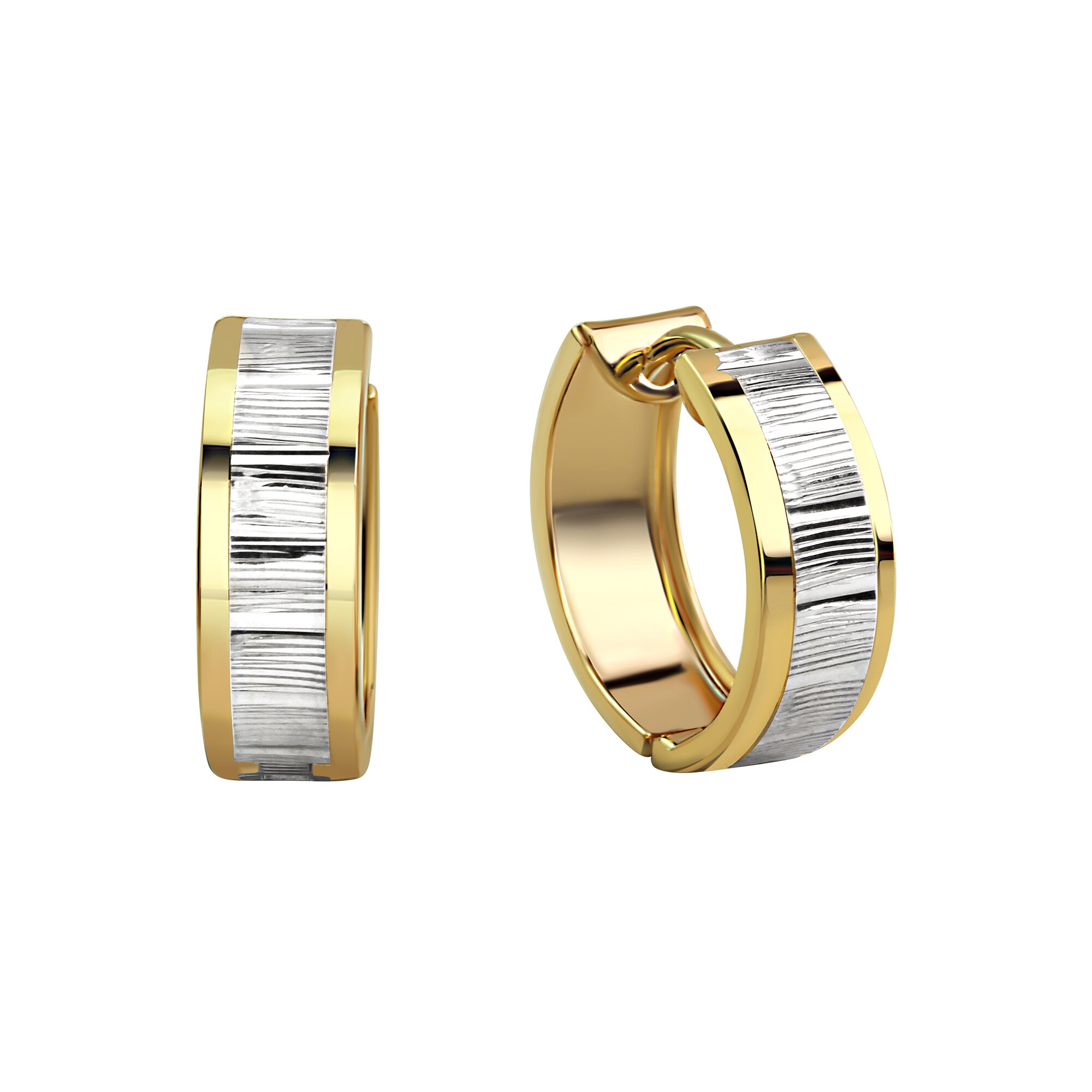 Fascination by Ellen K. Ohrringe Gold 333 zweifarbig glanz/matt