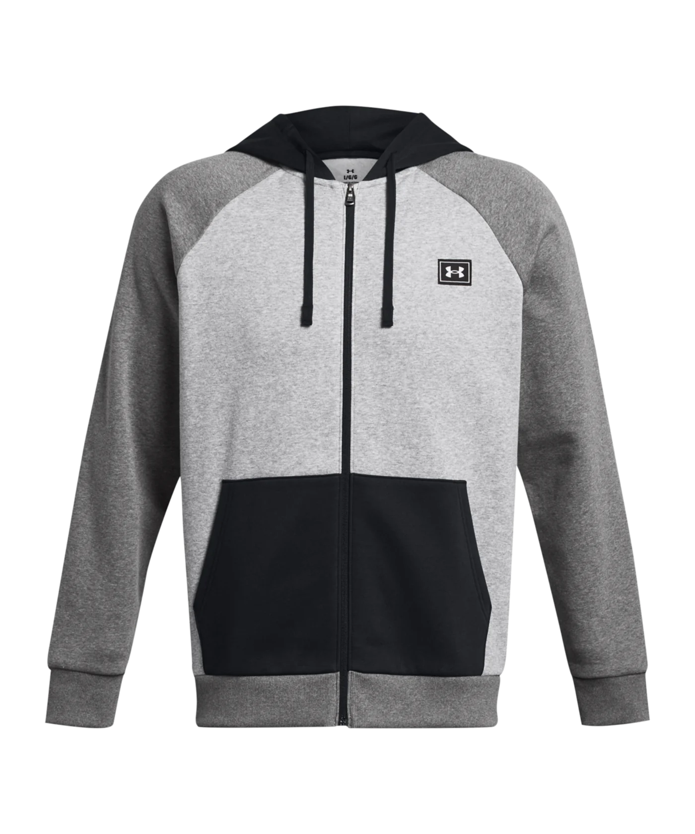 Under Armour Rival Fleece Colorblock Kapuzenjacke Grau F011