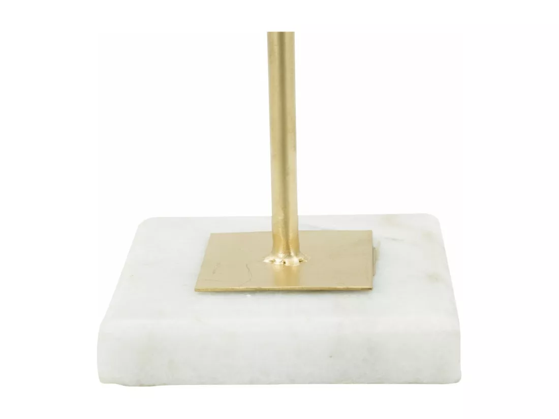 Décoration en métal doré avec base en marbre blanc cm 24x10x37,5