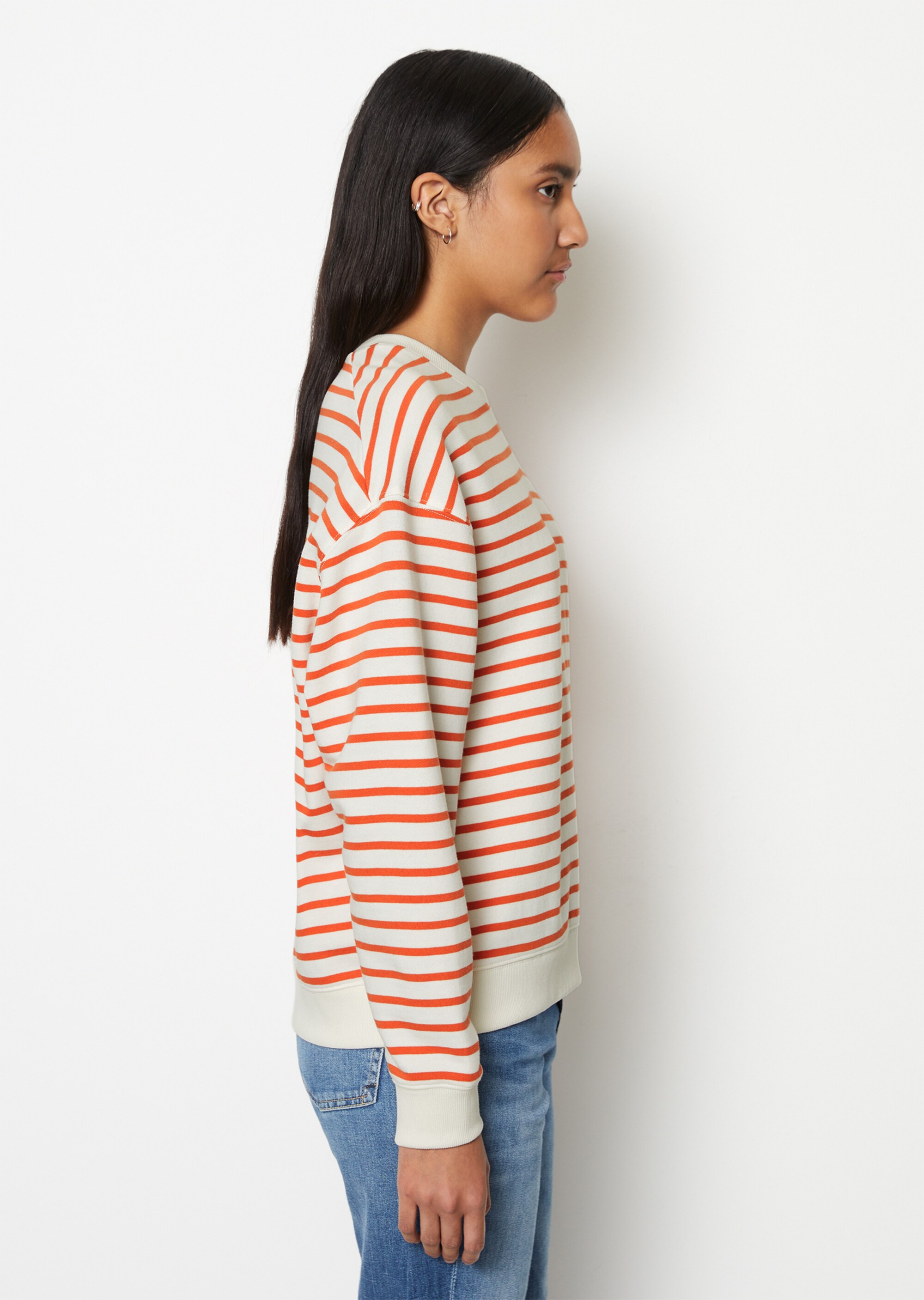 Geringeltes Sweatshirt oversizeaus reinem Organic Cotton