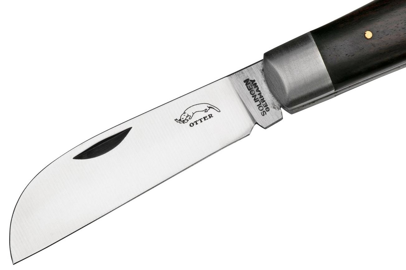 Otter Anchor Knife 174 m.L. Small Carbon, Grenadilla, Brass Anchor, zakmes