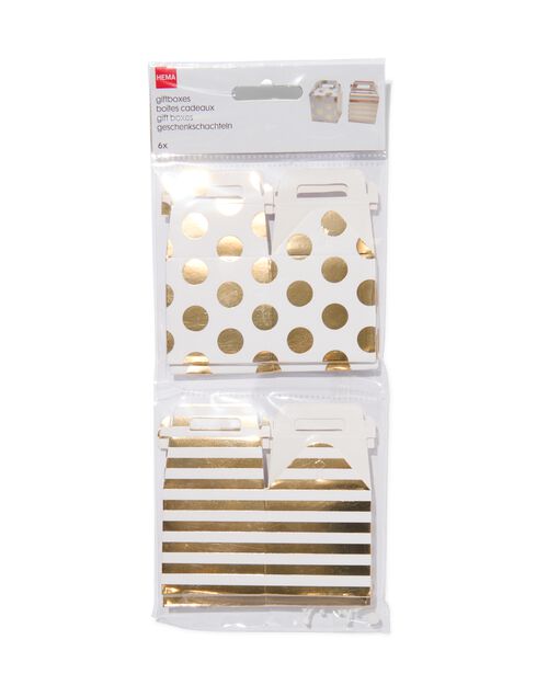 6 boîtes cadeaux 5x5x5 pois/lignes