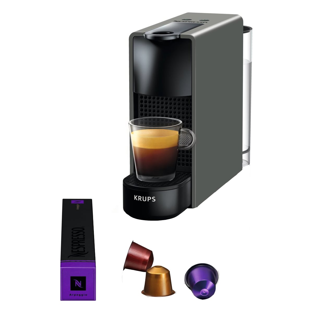NESPRESSO® Essenza Mini kaffemaskin fra Krups, Grå