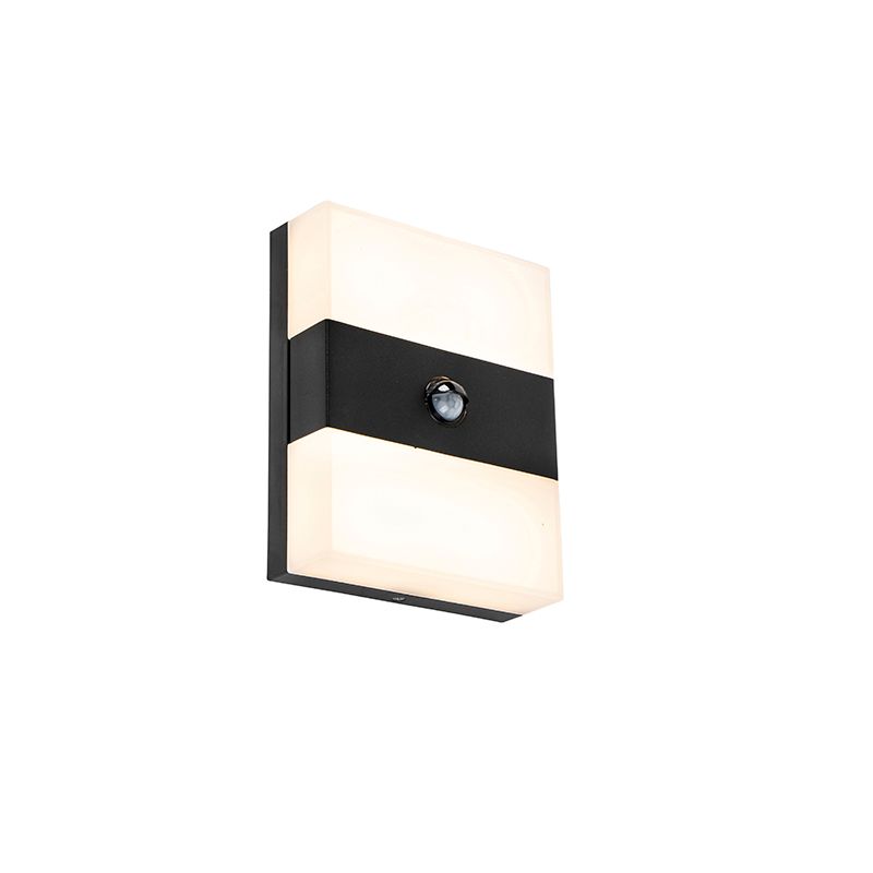Buitenwandlamp zwart IP44 incl. LED met bewegingsmelder - Dualy
