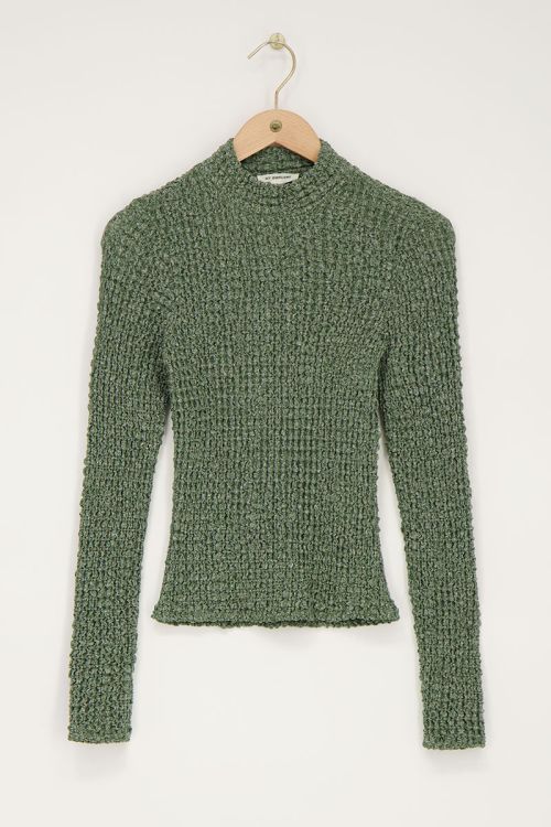 Groene top met lange mouwen & structuur
