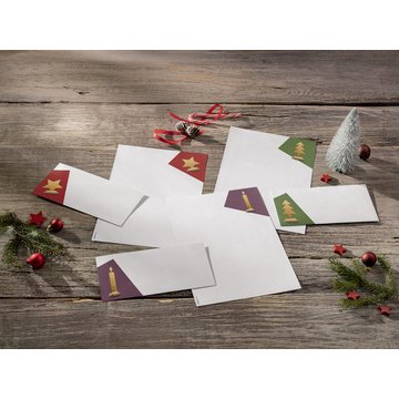 Enveloppe à motif de Noël 'Cut-out style' 110 x 220 mm - Set de 25
