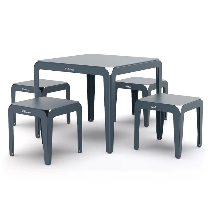 Weltevree - Bended Stool Hocker, graublau (RAL 5008)