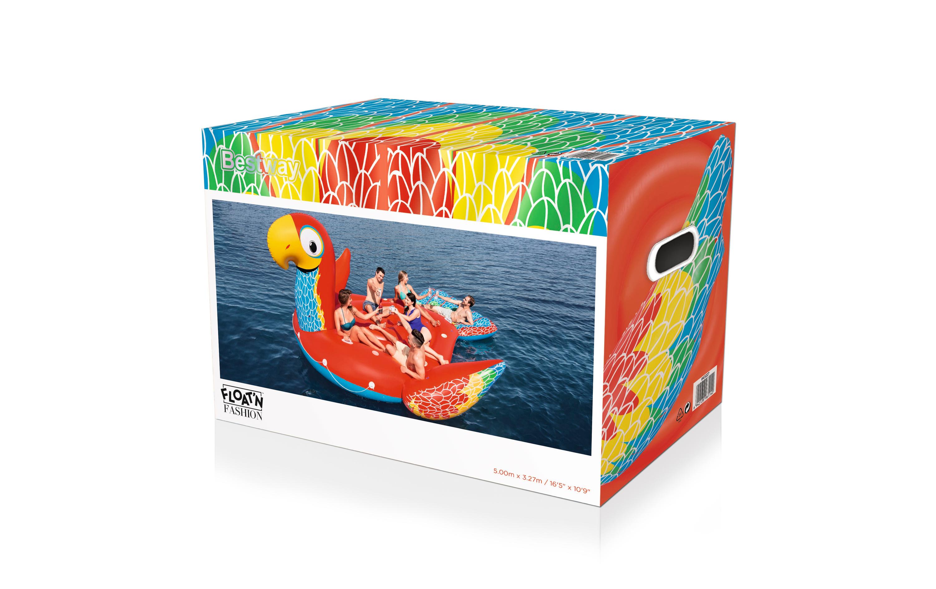 Schwimmtiere Giant Parrot 500 x 327 cm<br>Badeinsel für 6 Personen