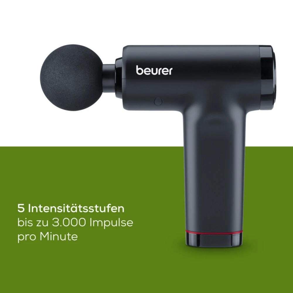 MG 89 Muskelmassagegerät Massage Gun CompactPower Elektronische Muskelmassagepistole mit 3 Aufsätzen (10434) - Schwarz