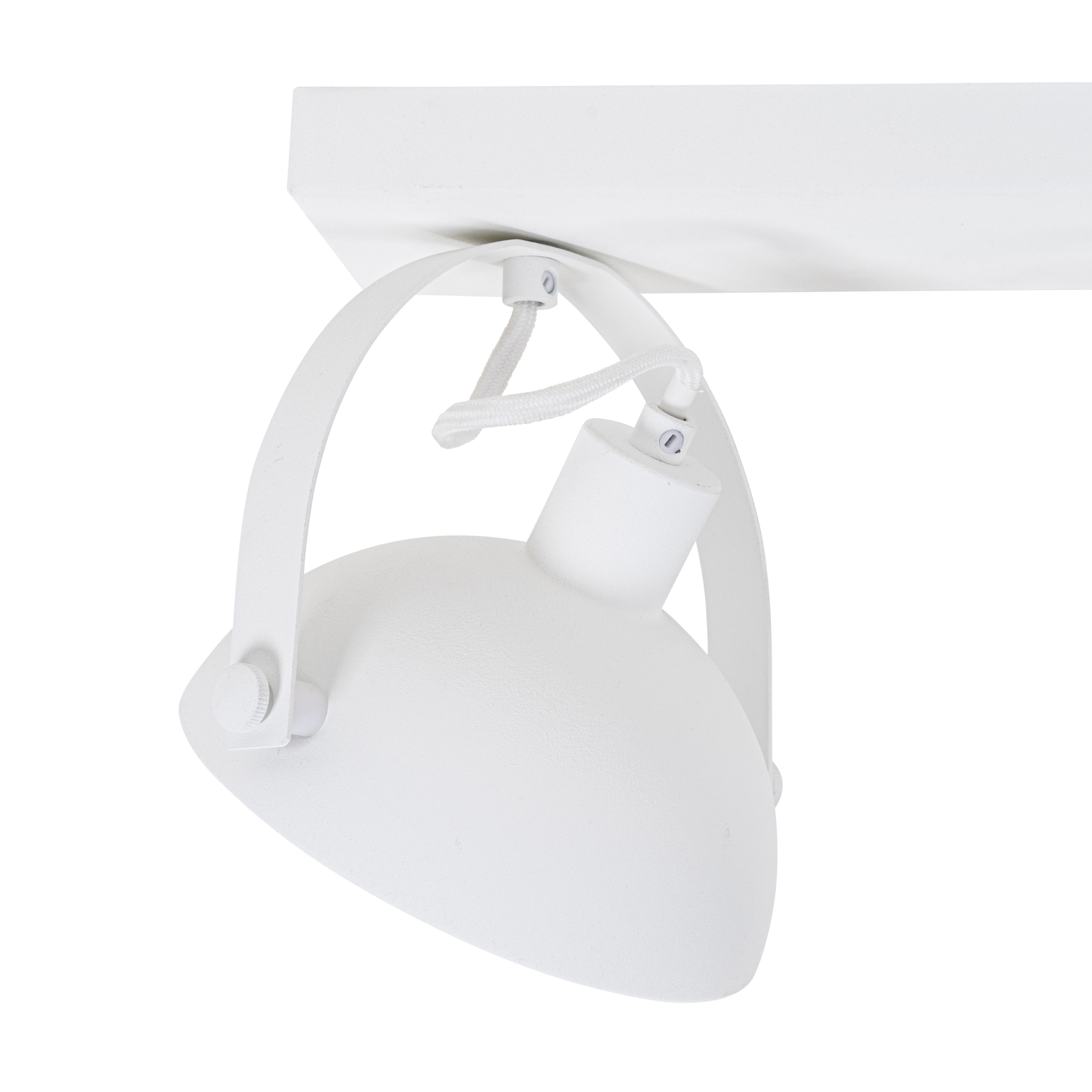 Industriële plafondlamp wit met zilver 2-lichts verstelbaar - Magnax