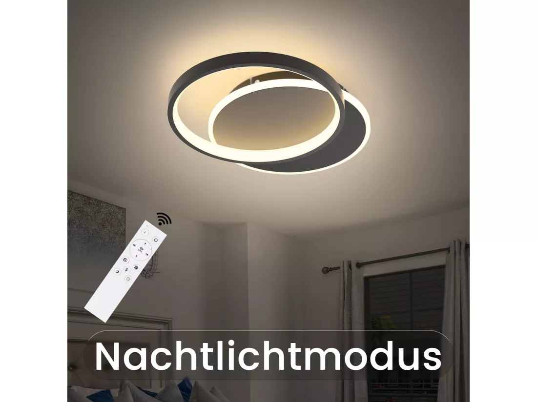 NETTLIFE Plafonnier LED Salon Dimmable Moderne Plafonnier avec télécommande pour le couloir