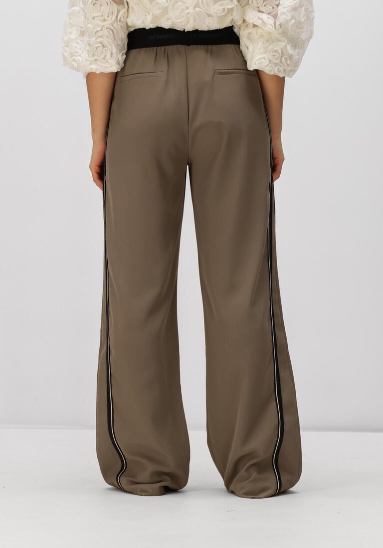 taupe co'couture wijde broek amina split ll panel