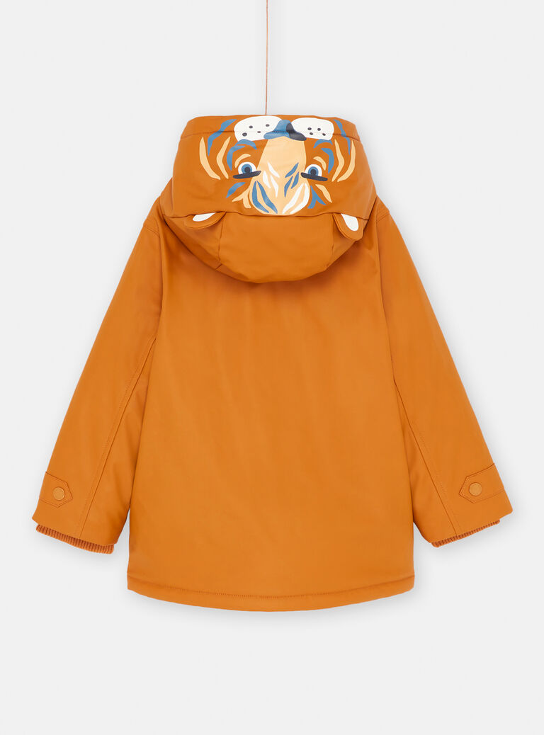 Imperméable à capuche camel