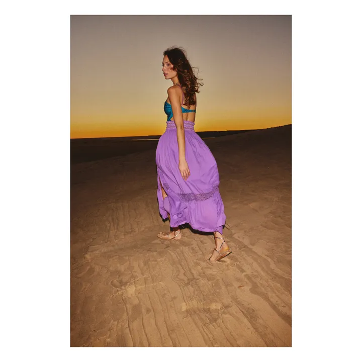 Alma Deia Jupe Longue Brodée | Violet