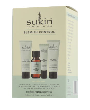 Sukin Blemish Control Set mit Spot Banishing Gel 15ml-50ml-50ml-50ml