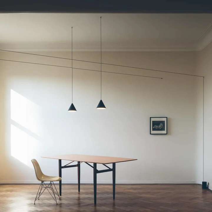Flos - String Light Pendelleuchte, Kegelkopf, Kabellänge: 12 m, weiss