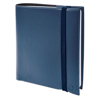 Agenda à élastique Time&Life Medium - 1 semaine sur 2 pages - 16 x 16 cm - bleu métal - Quo Vadis