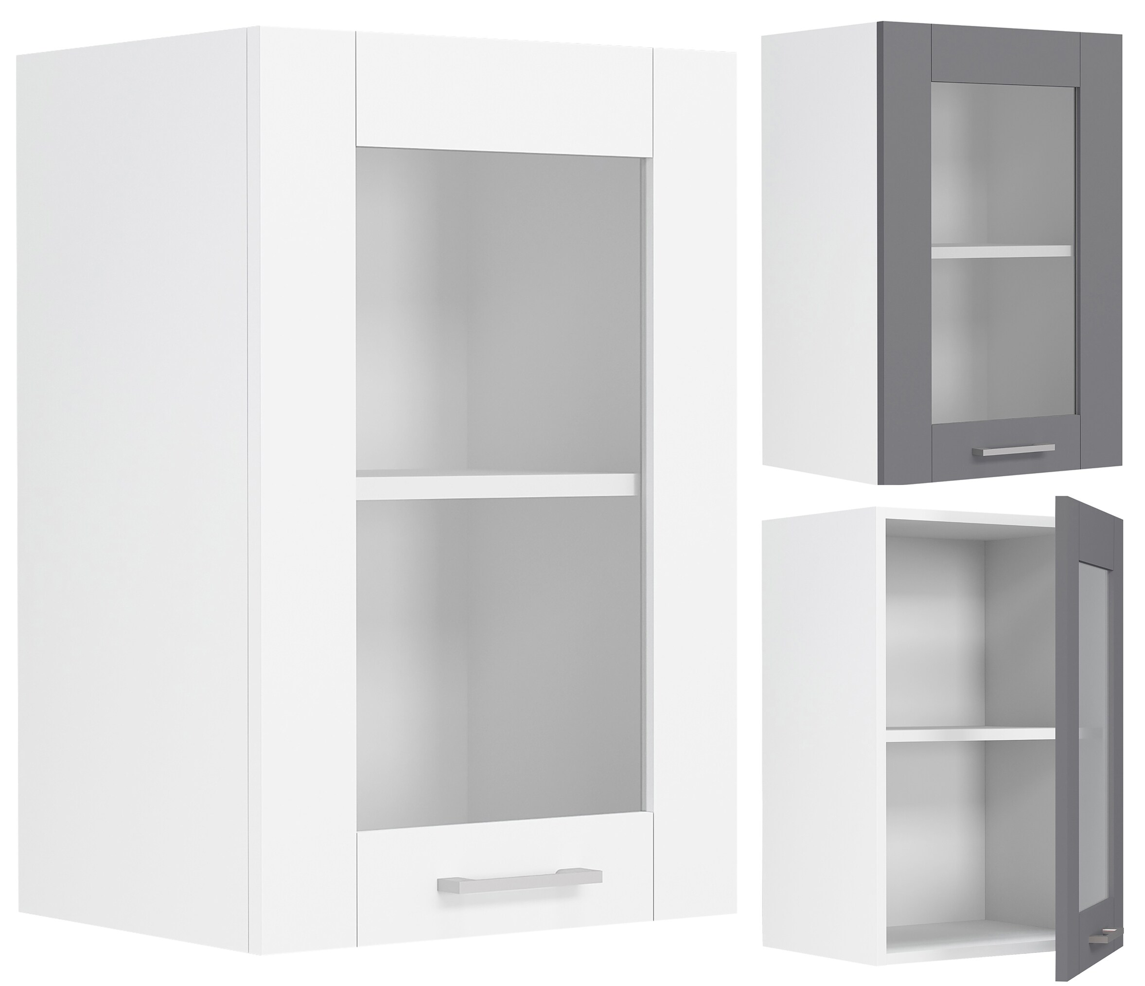 VCM Küchenschrank Breite 40 cm Glastür Hängeschrank Küche Wandschrank Küchenmöbel Landhaus Colura