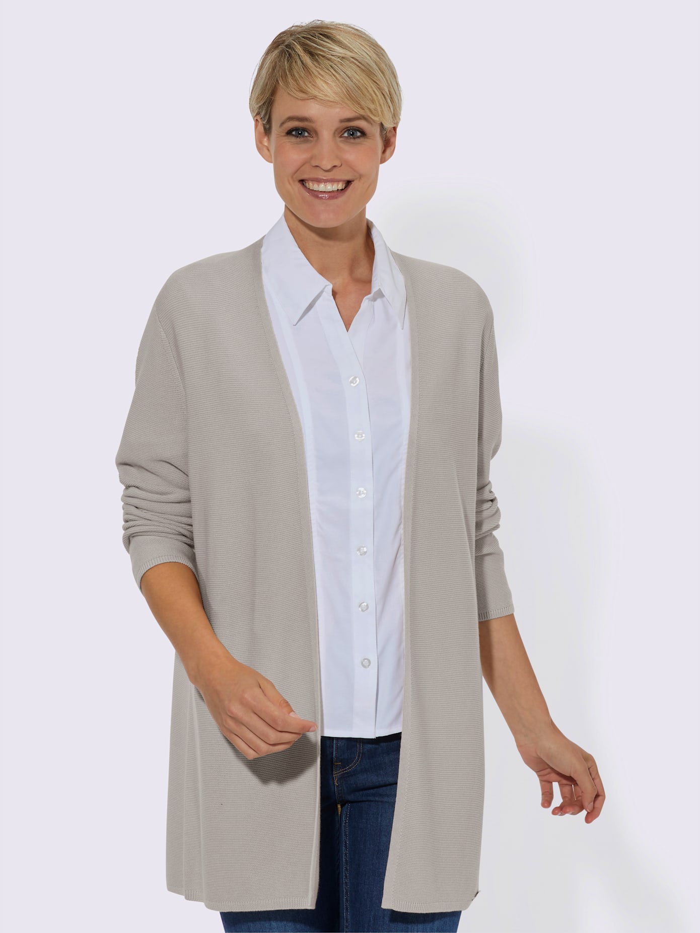 Veste en tricot coupe ouverte affinante