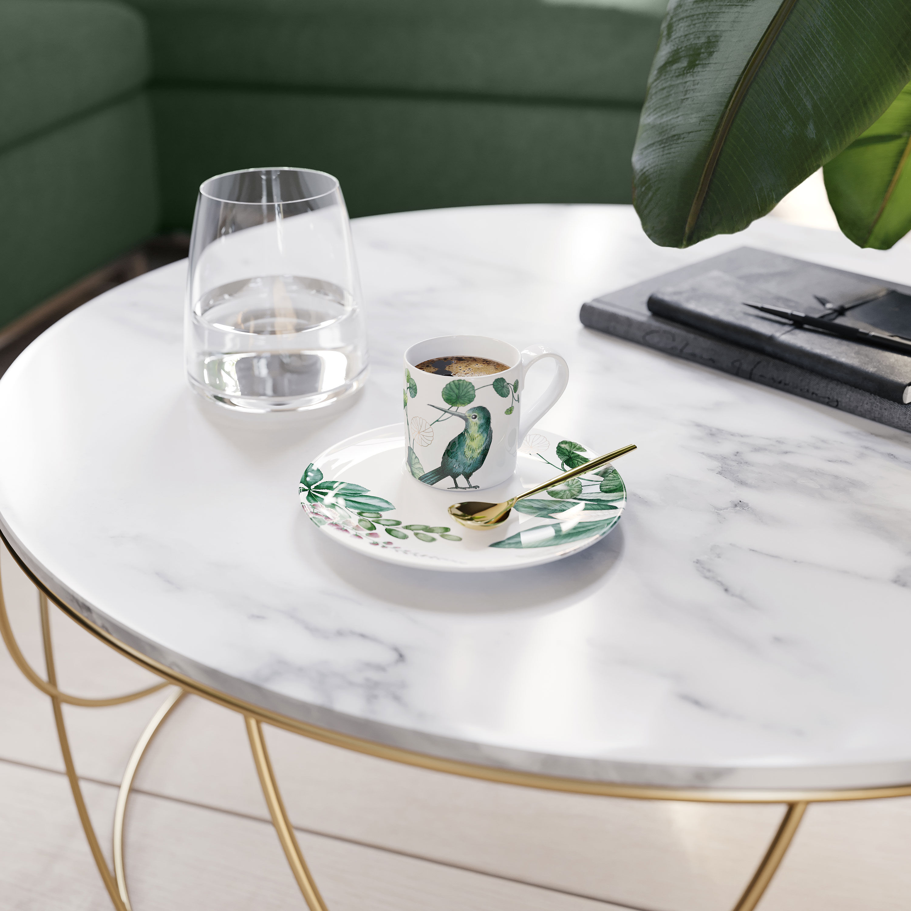 Avarua Espresso cup Multi-colored, 2.1 oz, Premium Bone Porcelain