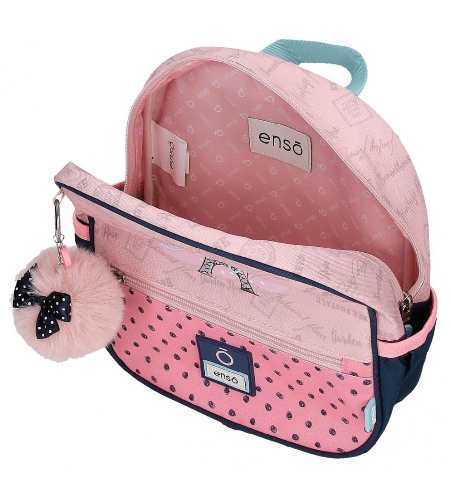 Mochila pequena Enso Bonjour, adaptável, rosa