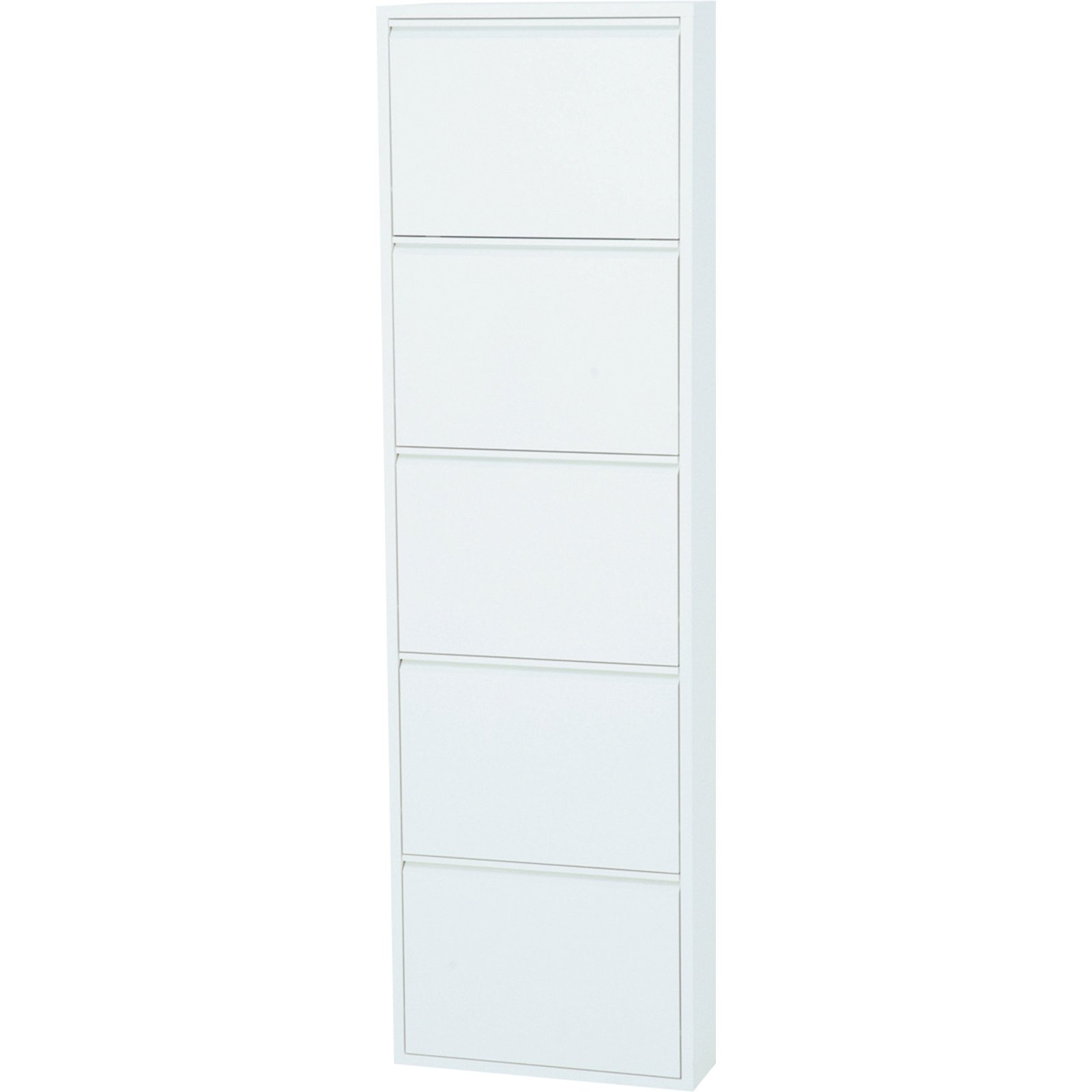 Schuhschrank Berry Metall weiss 51 x 169 x 15 cm