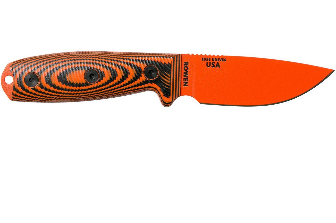 ESEE Model 3 Orange Blade 3D Orange-Black G10 survivalmes 3PMOR-006 zwarte schede   riemclip