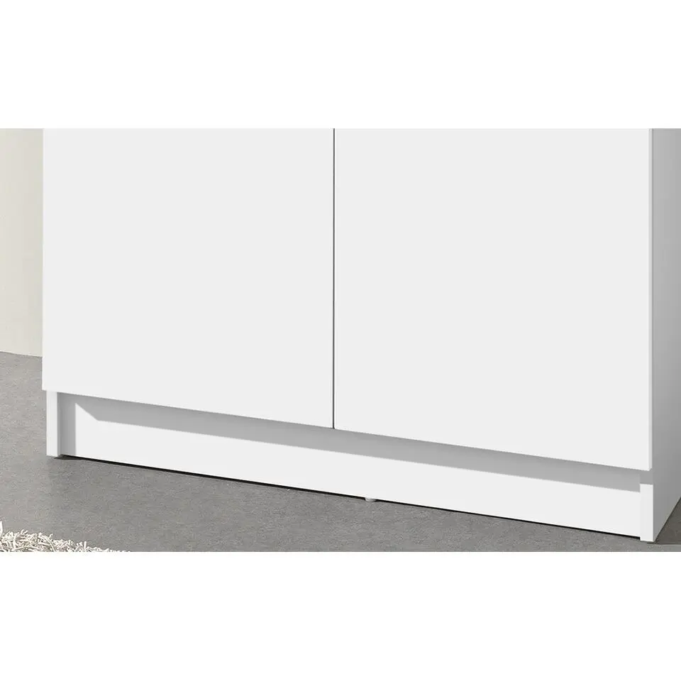Opbergkast Ray 80cm met 2 deuren en 4 legplanken - wit