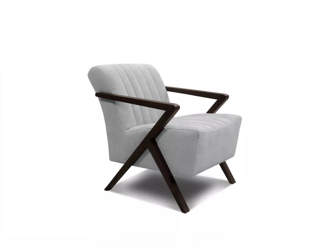 Fauteuil fixe Lebron, tissu gris clair