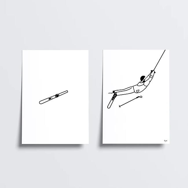 DUO D'AFFICHES SKI REMONTEE MECANIQUE
