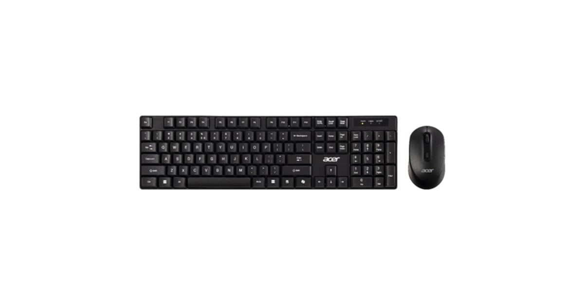 AcerGP.ACC11.03M toetsenbord en muis, desktopset  (Zwart/grijs, Membraan)