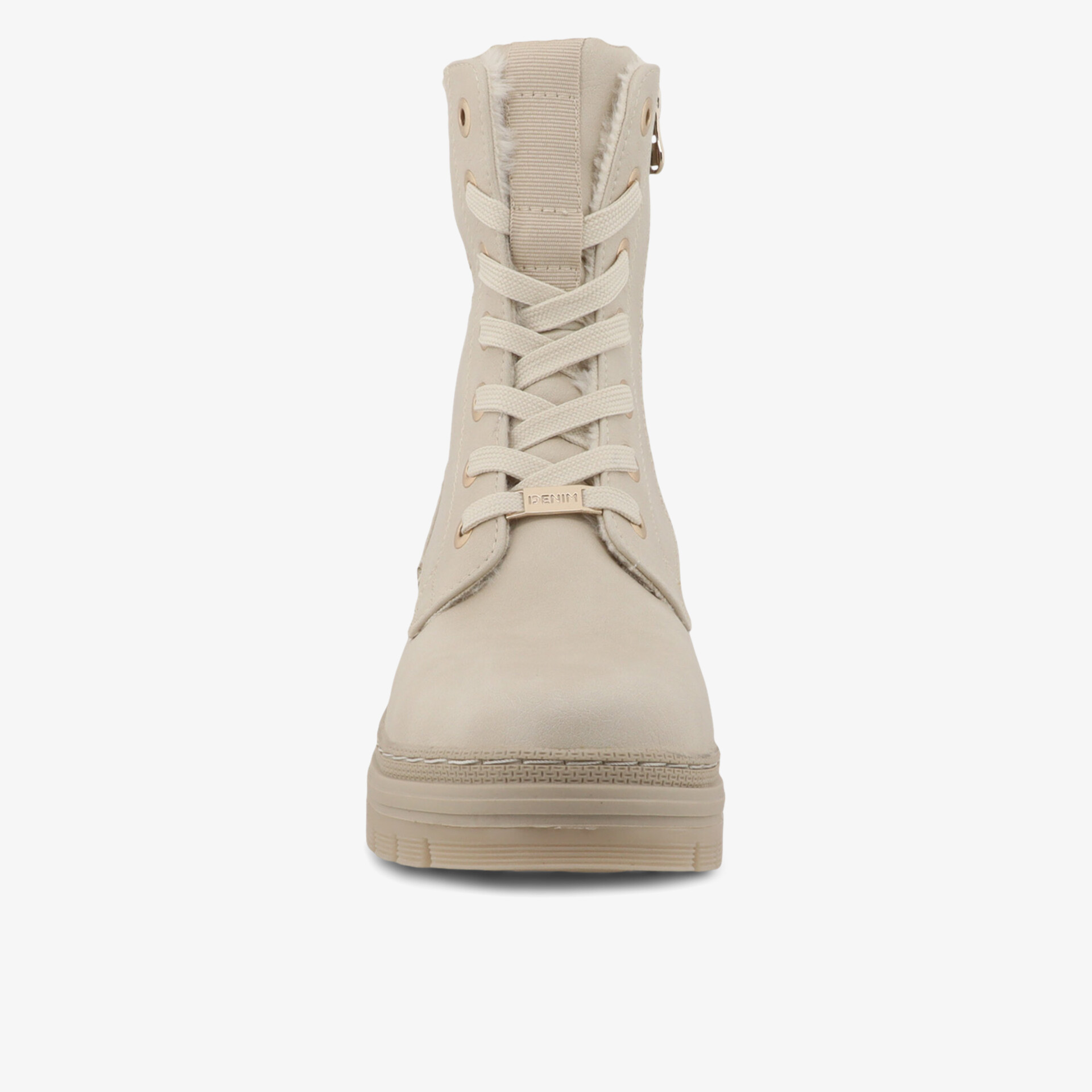 TOM TAILOR Damen Schnürstiefeletten beige