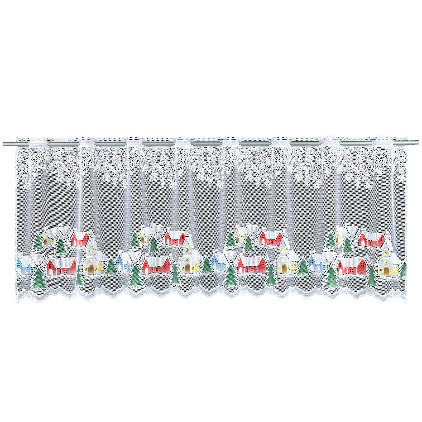 Scheibengardinen - transparent-bunt - weihnachtliches Design - 130 cm