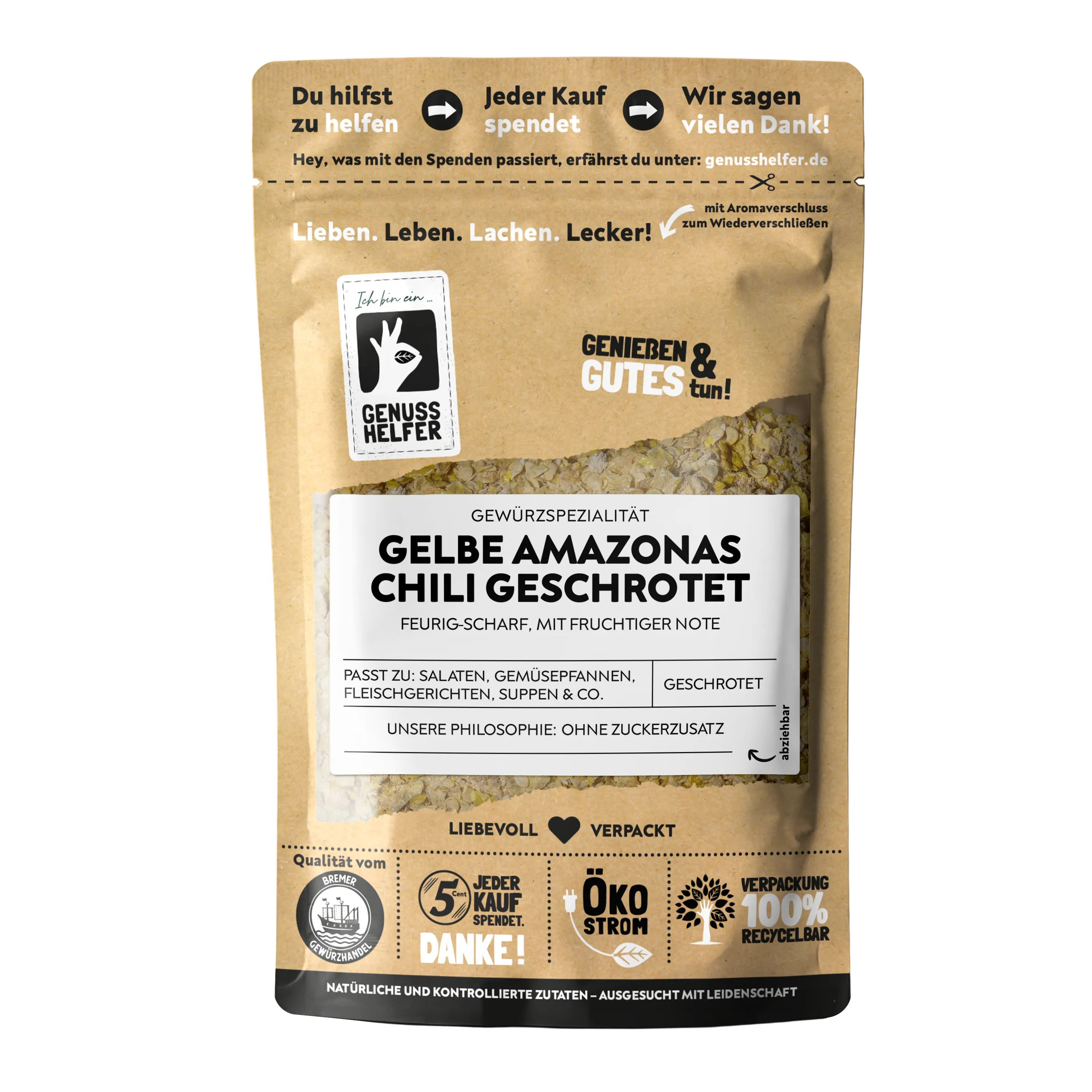 Amazonas Chili, gelb, geschrotet