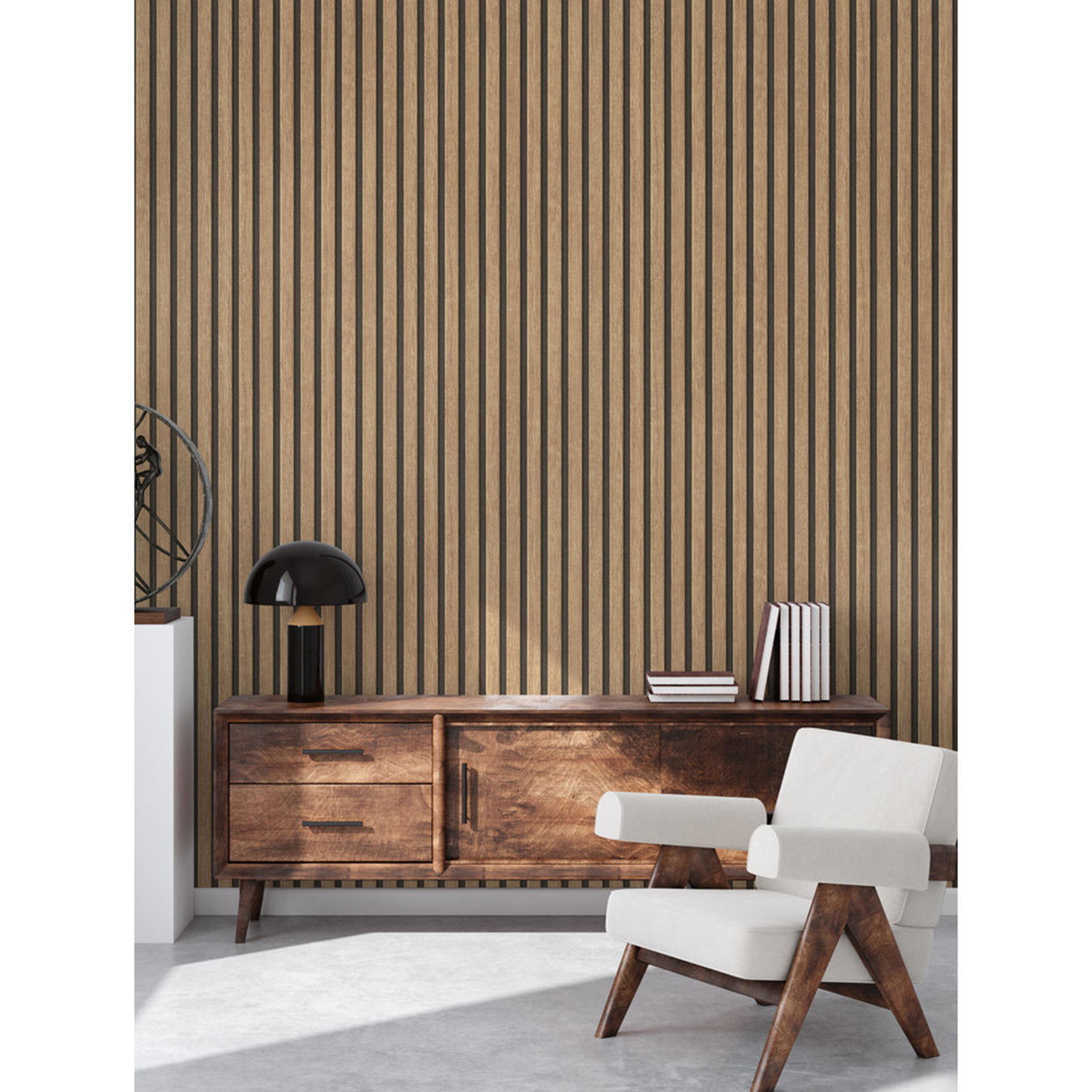 Vliestapete - beige - Holzoptik - 10 Meter