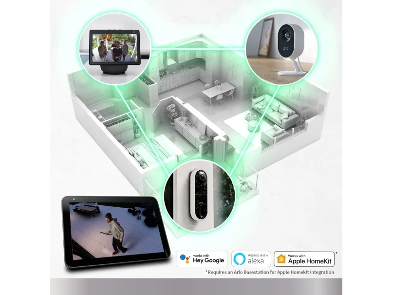 Arlo Pro 5 - Netværksovervågningskamera - indendørs, udendørs - vejrbestandig - farve (Dag/nat) - audio - trådløs - WiFi (pakke med 2)