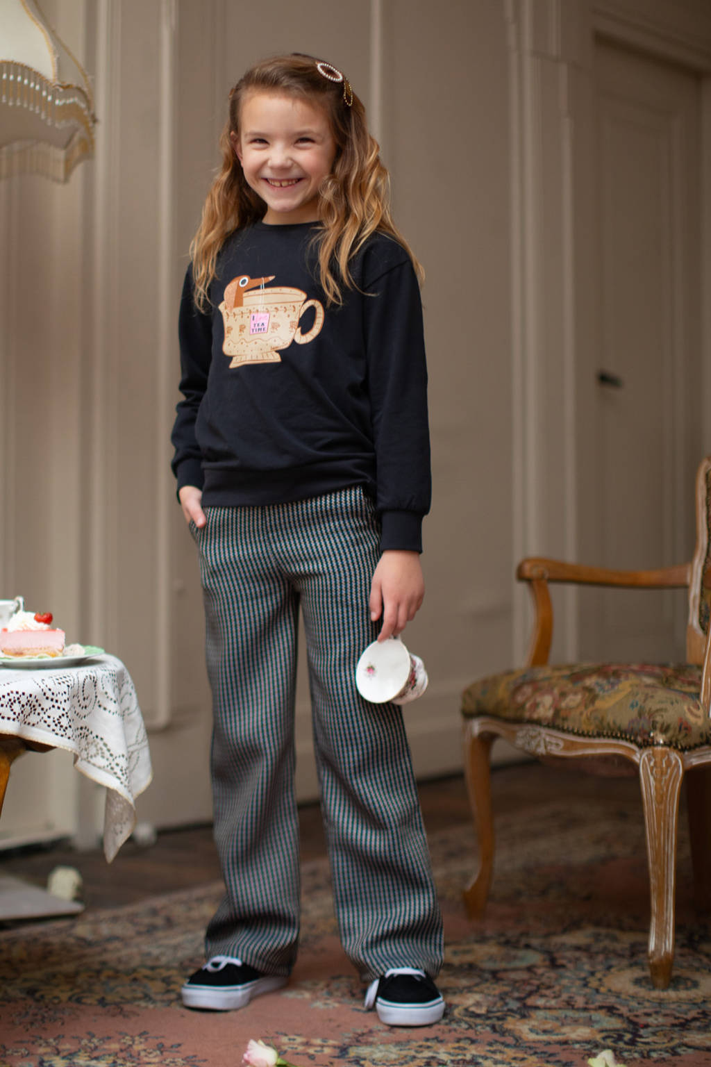 Moodstreet sweater Sky met printopdruk zwart