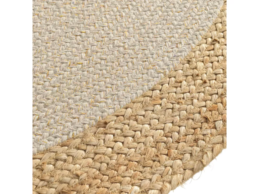 Tapis rond en jute Mario naturel/or 120
