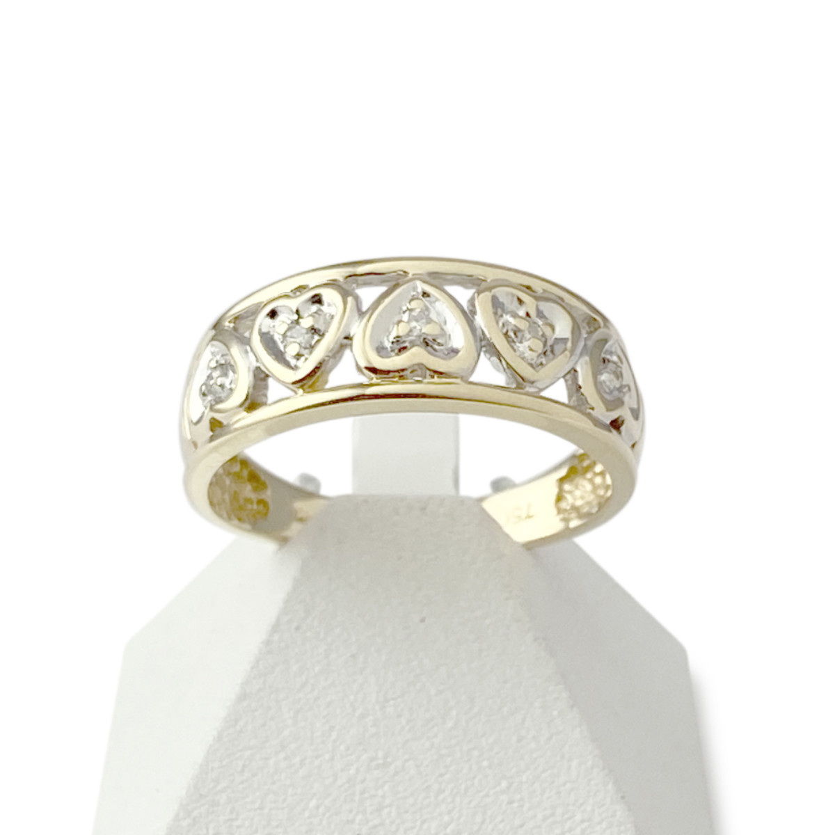 Bague d'occasion or 750 jaune et rhodié diamants